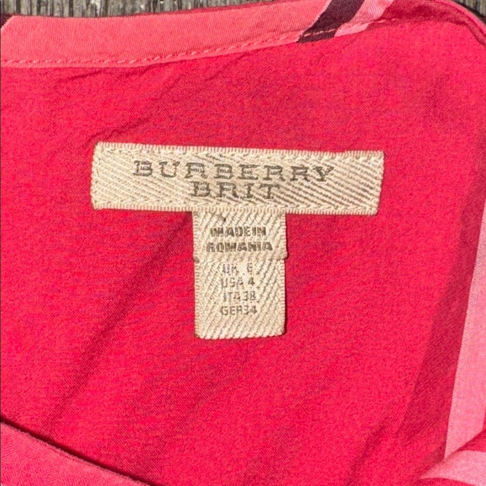 Burberry Brit Kristie Belted Dress Boysenberry Red Nova Check Plaid - Picture 11 of 14